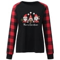 thumbnail image 4 of Christmas Plus Size Shirts for Women Xmas Gnome Print Long Sleeve Plaid T-Shirt Crewneck Casual Graphic Top Sweatshirt, 4 of 4