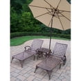 thumbnail image 4 of Oakland Living 1108-2-2106-4001-GN-4101-5-AB Elite Cast Aluminum 2 Chaise Lounges with 18 ft. Side Table & 9 ft. Umbrella & Stand, Antique Bronze, 4 of 4