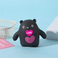 thumbnail image 3 of Black Bear Squishy Relaxation Toy with Pink Heart Design, 1-Pack, Soft Squeeze Toy for Relaxation, 3 of 4