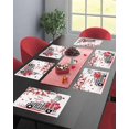 thumbnail image 4 of Valentines Placemats Love Heart Leaf Tree Branch Valentines Day Place Mats for Dining Room Truck Roses Washable Table Mats for Kitchen Dining Decorations Set of 6, 4 of 5