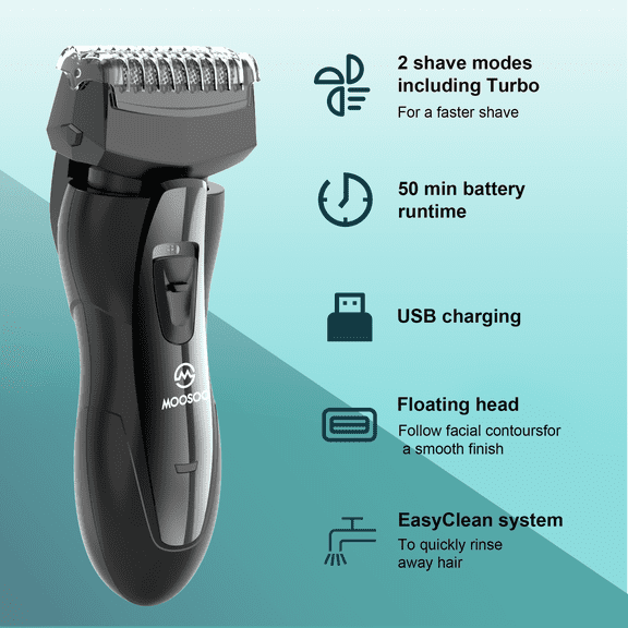 Electric Razor for Men, Rechargeable Wet Dry Shaver, Portable Travel Shaver
