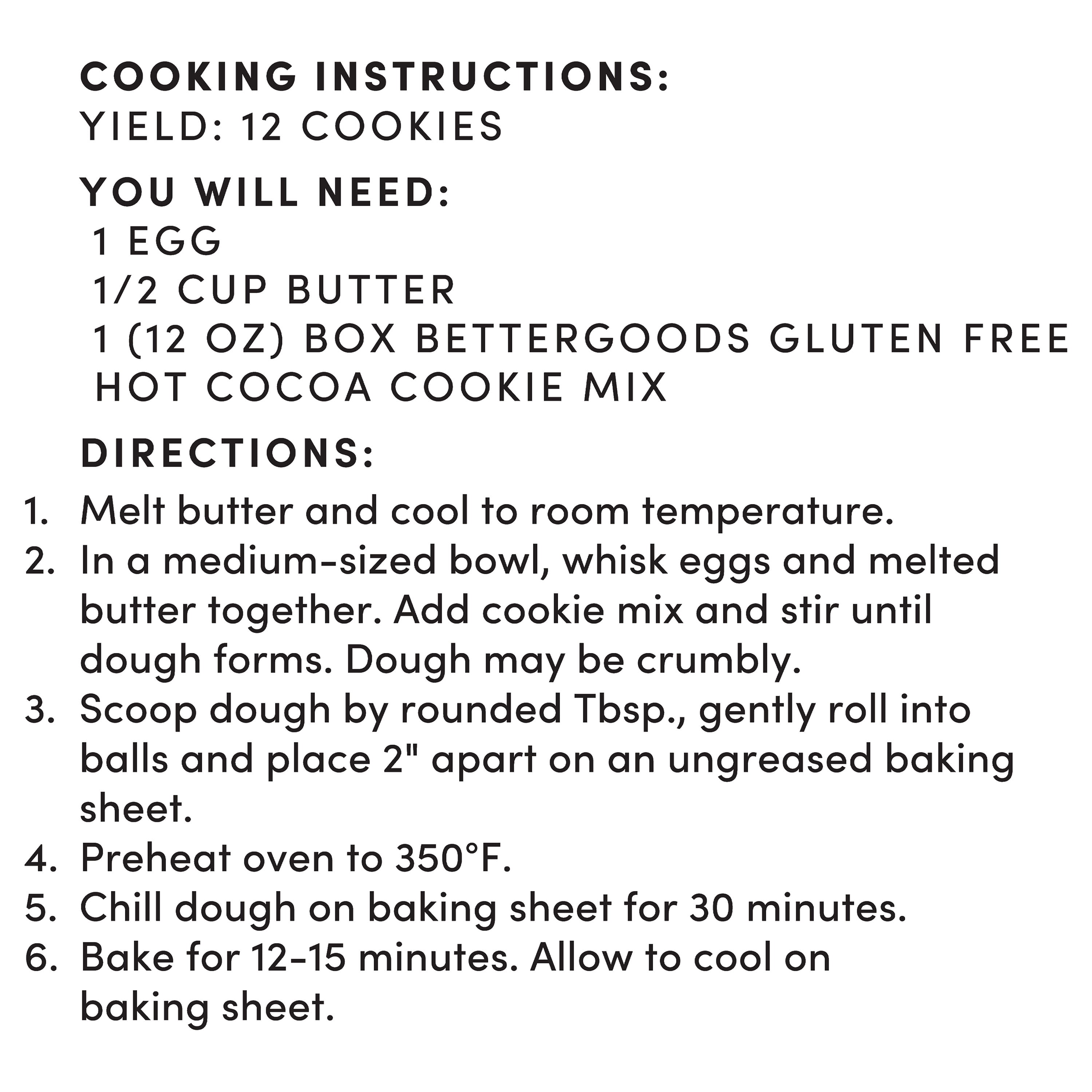 bettergoods Gluten Free Hot Cocoa Cookie Mix, 12 oz