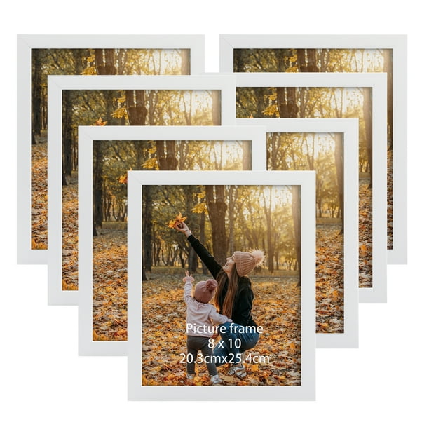 8x10 Picture Frames Set of 7,White Photo Frame for Wall and Tabletop
