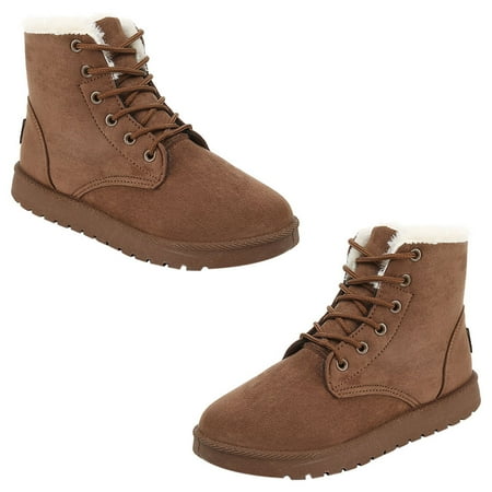 

BESTONZON 1 Pair Student Snow Boots Warm Female Ankle Boots Lace-up Shoes Cotton Boots