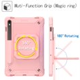thumbnail image 4 of Rugged Kids Case for Samsung Galaxy Tab S9 11.0" 2023 / Tab S9 FE 10.9" 2023, Heavy Duty Shockproof 360°Swivel Ring Stand Handle Case Cover for Tab S9 / S9 FE, Rosegold, 4 of 8
