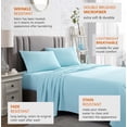 thumbnail image 4 of American Home Collection Brushed Microfiber Sheet Set, Deep Pocket Extra Soft Sheets & Pillowcase Set, 3 Pieces, Twin, Light Blue, 4 of 7