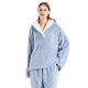 thumbnail image 1 of Pijama de mujer independiente de invierno con cuello en V y manga larga engrosada, 1 of 6