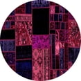 thumbnail image 1 of Ahgly Company Indoor Round Patchwork Pink Transitional Area Rugs, 4' Round, 1 of 4