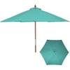 Turquoise Cove 8' Wood Market Umbrella