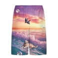 thumbnail image 4 of Brnmxoke Men's Swimming Trunks with Liner Summer Funny Print Drawstring Elastic Waist Built-in Board Shorts 2 in 1 Quick Dry Swimwear Beach Shorts with Pockets Orange,XXL, 4 of 8