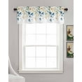 thumbnail image 3 of Blue Floral Kitchen Valances for Windows Farmhouse Linen Window Valance Curtain for Living Room Window Treatment Sage Green Leaf Wildflowers Botanical Plants Valance Rod Pocket Topper, 54 x 18 Inch, 3 of 6