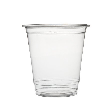 Foods Crystal Clear Plastic Cup - Plastible Plastic Disposable Cups with Lids - Premium 8 oz. Crystal Clear Cups for Cold Drinks Coffee Tea Juices Smoothies Soda Cocktails Beer (Pack of 100 Cups)
