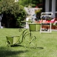 thumbnail image 2 of Tricycle Plant Stand Bicycle Planter, Iron Plant Stand Flower Pot Cart Holder Indoor Outdoor Home Garden Patio Decor, 27.5" x 9.8" x 18.5", 2 of 5