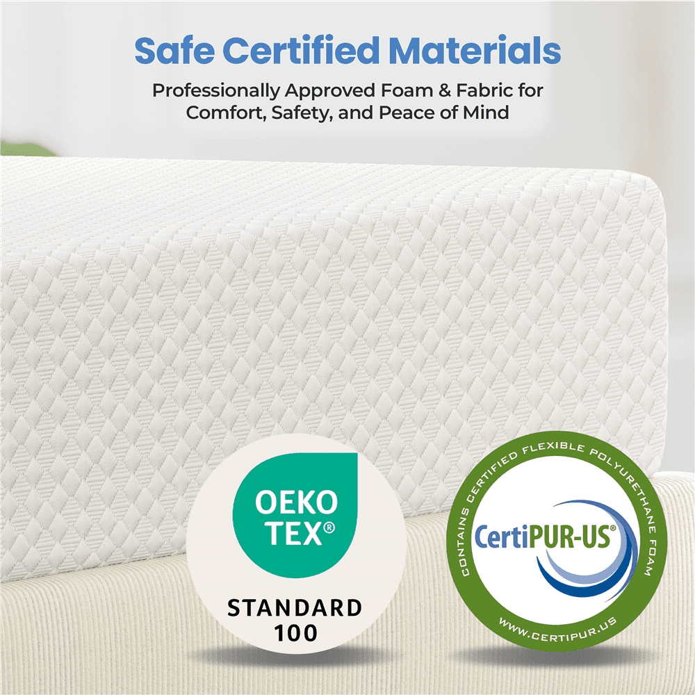Fullfurnique Gel-Infused Memory Foam Mattress, 10 Inch Full Size, White