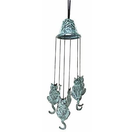 Patio Gift - Feline Kitten Cat Abstract Art Brass Resonant Wind Chime Patio Garden Decor Great Gift For Cat Lovers Housewarming Present