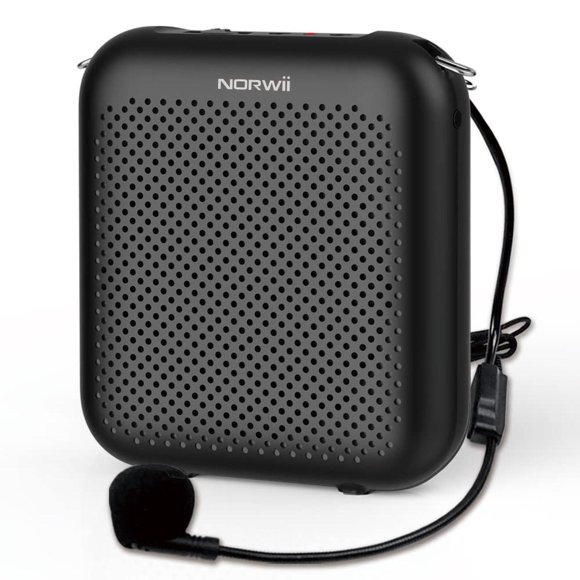 NORWII S358 - Amplificador de voz recargable portátil de 4000 mAh con micrófono con cable, auricular