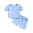 thumbnail image 1 of Odeerbi 0-2 Años Niños Niñas Conjuntos de Verano Camiseta de Manga Corta de Algodón Pantalones Cortos Conjunto de Dos Piezas, 1 of 9