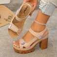 thumbnail image 4 of Taylonsss Women's Fashionable Casual Summer Sandals with Chunky Heel Fish Mouth Toe Adjustable Ankle Strap and Thick Sole for Comfortable Height Perfect for Parties Music Festivals and Daily Wear, 4 of 9
