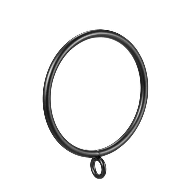 Unique Bargains Curtain Rings Metal 55mm Inner Dia Drapery Ring for Curtain Rods Black 24 Pcs