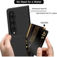 thumbnail image 3 of Compatible Samsung Galaxy Z Fold 4 Case with Kickstand Card Holder,Shockproof PU Leather +PC Leather Storage Wallet Credit Card Slot Cover Phone Case for Samsung Galaxy Z Fold 4 5G Case Black, 3 of 14