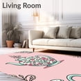 thumbnail image 2 of ODIKA 5'x7' Machine Washable Non-Slip Area Rug, Rustic Teapot Hook Canvas High Traffic Rug, Pink, 647365, 2 of 7