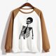 thumbnail image 5 of Blusa de manga larga con estampado de esqueleto de Halloween a la moda para mujer, suéter informal con cuello redondo, Tops, camisetas Fridja  fjkfkj6824, 5 of 6