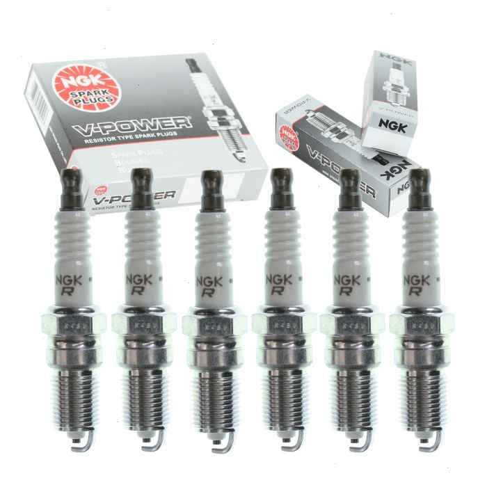 6 pc NGK 4177 V-Power Spark Plugs for 103 103DP2 5048 7566 7567 AR103 AWSFA12C BN9Y E3.53 HR6D HR6DC HR6DS HR7DC SP494 T20NR-U11 Ignition Wire Secondary Fits select: 1999-2003 FORD F150
