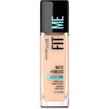 Maybelline Fit Me Matte + Poreless Liquid Foundation Makeup  Oil-Free  115 Ivory  1 fl oz