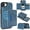Blue, variant on Case for iPhone 16e Wallet Case with Detachable Folio Card Holder [RFID Blocking], Kickstand, Magnetic Back Case Compatible with Mag-Safe, Protective Cover for iPhone 16e, Gray