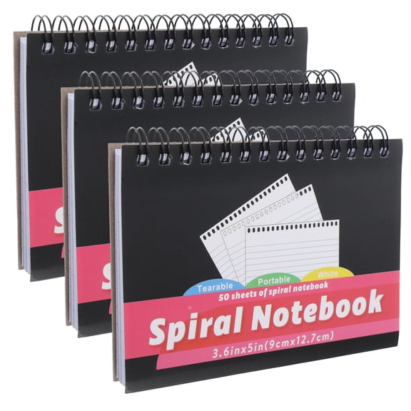 Masteelf 3 Pcs Small Spiral Notebook for Learning and Work Mini Notepad for Pocket Use Spiral Lined Notebook Portable Notebook (50 Pages/book)