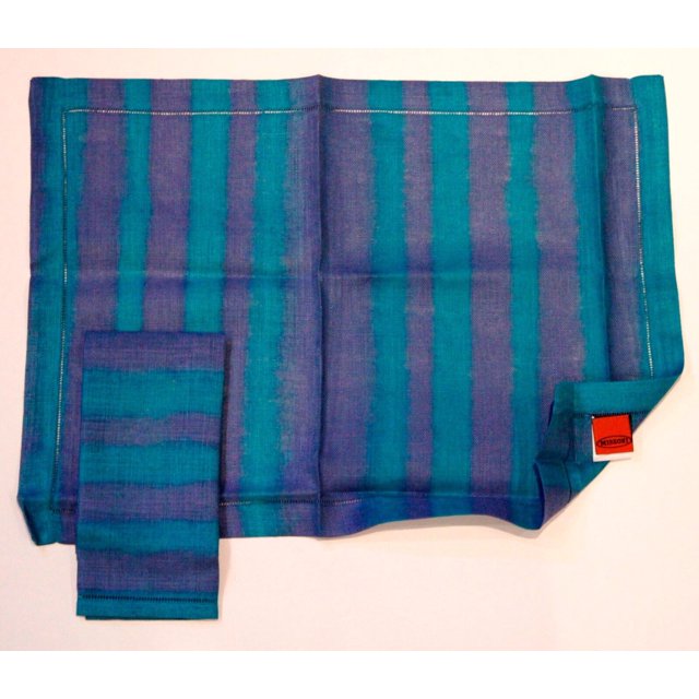 MISSONI HOME Ensemble de 1 Napperon et 1 Serviette en Lin Italie