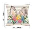thumbnail image 4 of Bisitoy Easter Pillow Covers - Set of 4 18 Inch Floral Egg Bunny Decor Cushion Covers for Home, 4 of 7