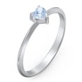 thumbnail image 3 of Heart Birthstone Ring - Aquamarine (March), 3 of 6