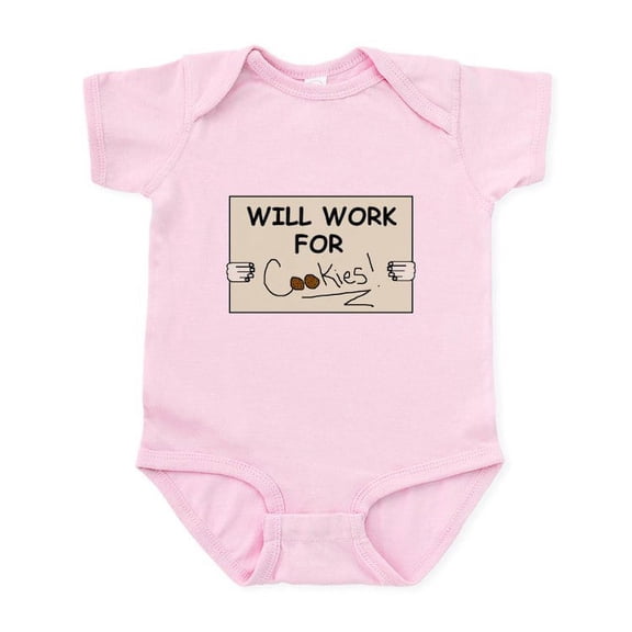 CafePress - WILL WORK FOR COOKIES Infant Bodysuit - Baby Light Bodysuit, Size Newborn - 24 Months
