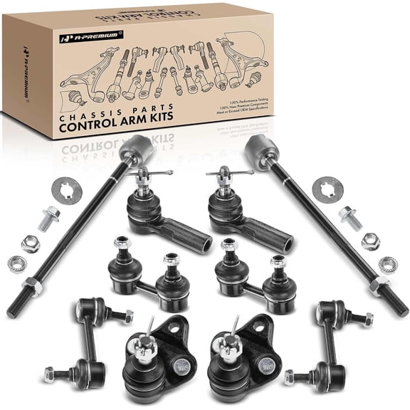 A-Premium 10Pcs Front Sway Bar Link Stabilizer Link Tie Rod End Lower Ball Joint Compatible with Toyota Corolla 1996-2002