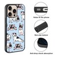 thumbnail image 2 of WIRESTER Shockproof Soft Rubber Cover Case for Apple iPhone 16 Pro Max 6.9" 2024, French Bulldog Funny Playful Postures On Light Blue Background, 2 of 5