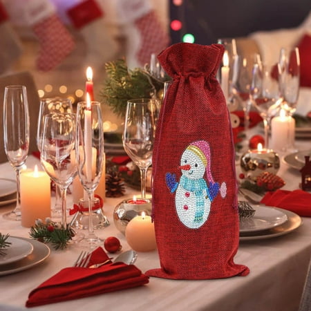 

PhoneSoap Christmas Santa Bottle Set Bag Bag Candlelight Dinner And Christmas Family Party Table Decorations E