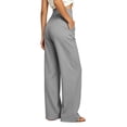 thumbnail image 7 of Hurxie Wide Leg Sweatpants for Women Fold Over Low Rise Flare Yoga Lounge Pants Back to School Clothes for Teen Girls Gray,L, 7 of 7
