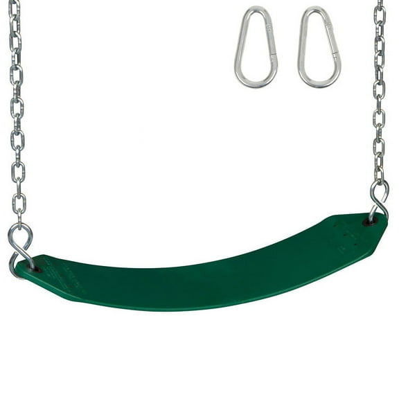 Swing Set Stuff Inc. Residential Belt Seat with Chains and Hooks (Green)