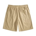 thumbnail image 5 of Mens Casual Shorts Cotton Drawstring 9 inch Waffle Shorts Stretch Elastic Waist Summer Beach Lounge Sweat Shorts Khaki M, 5 of 9