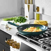 Thyme & Table 12-Piece Ceramic Non-Stick Granite Collection, Non-Toxic Cookware Set, Pots and Pans Set - Hunter Green