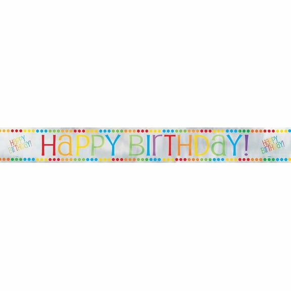 Unique Industries Assorted Colors Rainbow Party Banner, 144" x 5"