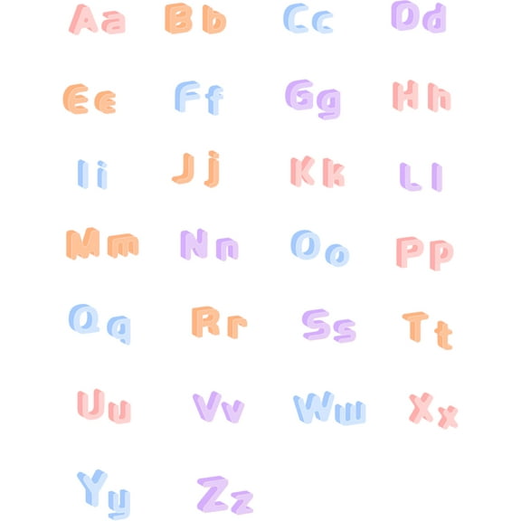 Blinggo Sty4 5'' Alphabet ABC Baby Nursery Peel & Stick Wall Art Sticker Decals Kids Nursery Room Décor