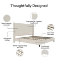 thumbnail image 5 of DHP Eveline Upholstered Platform Bed Frame with High Wingback Headboard, King, Textured Ivory Canvas, 5 of 23