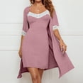 thumbnail image 1 of Batas de moda para mujer, vestido de manga larga con cuello, pijamas para mujer, 1 of 9