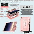 thumbnail image 3 of Kids Friendly Case for Samsung Galaxy Tab A9 Plus 11.0" 2023 SM-X210 / SM-X215 / SM-X216 with Kickstand & Crossbody Strap, Heavy Duty Shockproof Three Layer Protective Rugged Cover, Rosegold, 3 of 8