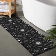 thumbnail image 2 of Black White Gothic Moon Flower Leaf Pattern Bathroom Rugs Mat,Non Slip Microfiber Bathroom Rug,Rubber Backing,Soft Bathroom Mats for Bathroom Floor,Tub and Shower,47x17in(120x43cm), 2 of 5