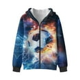thumbnail image 4 of Xoenoiee Soccer Fire Lightning Print Fleece Full Zip Hoodies Oversized Kids Trendy Graphic Hoodies Pullover Sweatshirt for Teen Boys Spring Fall Casual Tops Sports Shirt with Pocket, M, 4 of 7