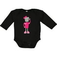 thumbnail image 3 of Inktastic Cute Robot, Girl Robot, Pink Robot With Ribbon Girls Long Sleeve Baby Bodysuit, 3 of 5