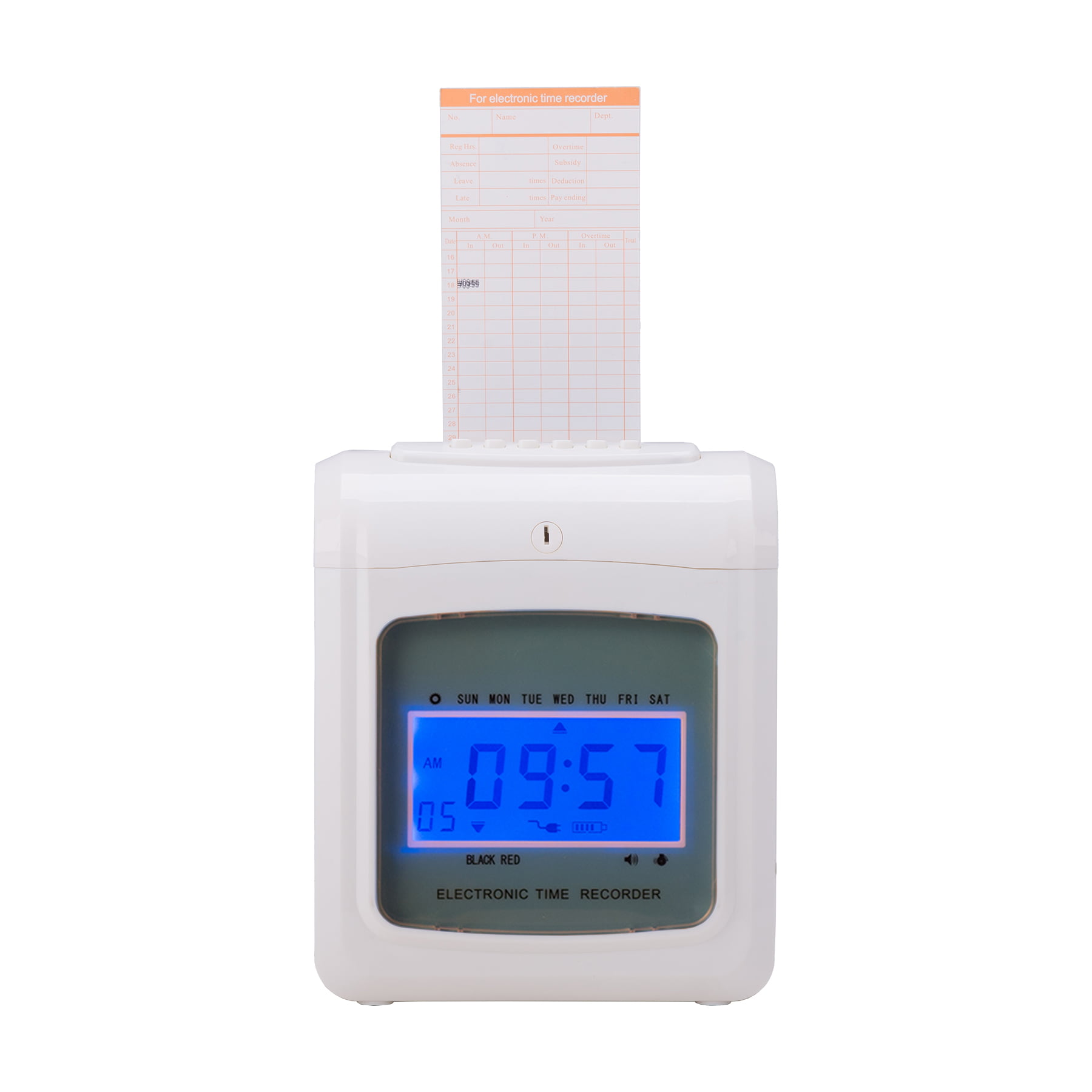 Employee Attendance Punch Time Clock Wage Recorder LCD Screen is Suitable for Employee Small Business Time Tracking Recorder Without Installation 